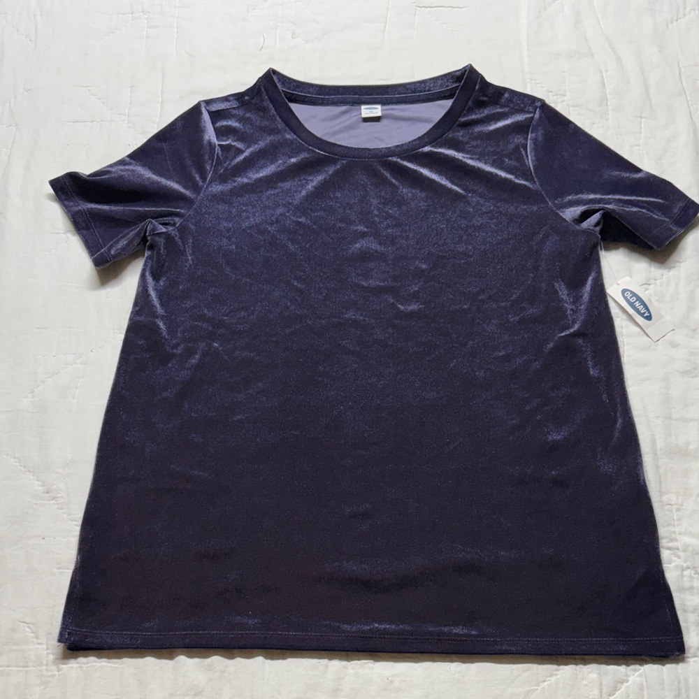 Whimsigoth Purple Velvet Short Sleeve Top NWT - Relaxed Fit‎ Tee Shirt XS